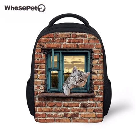 WHOSEPET Cute Cat School Backpack for Children Casual Shoulder Bag Boys ...