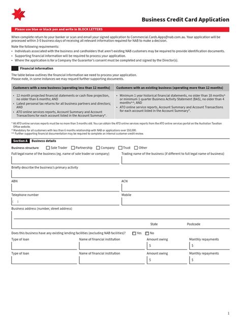 Commercial Cards Application Form | PDF | Credit Card | Loans