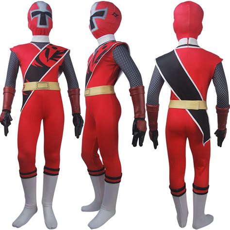 Kids Power Rangers Ninja Steel Red Ranger suit cosplay Brody Romero ...