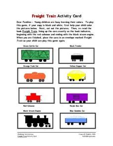 Freight Train Activity Card Worksheet for Pre-K - Kindergarten | Lesson ...