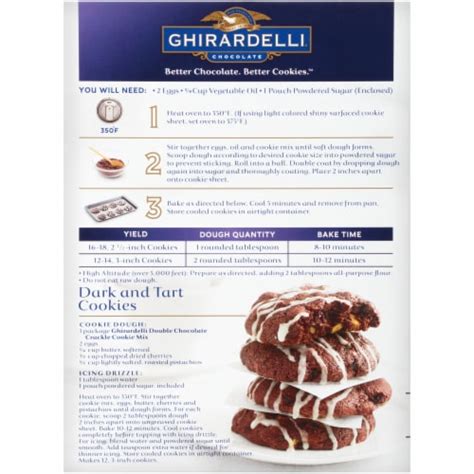 Ghirardelli Double Chocolate Crackle Premium Cookie Mix, 13.2 oz - Kroger