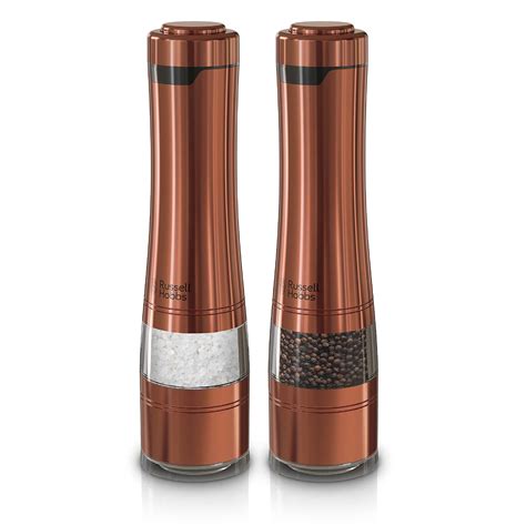 Russell Hobbs RHPK4100CPR Electric Salt & Pepper Mills, Copper, Set of ...