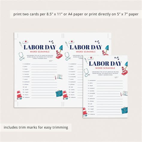 Labor Day Games Printable Fun Labor Day Game Bundle for Family - Etsy