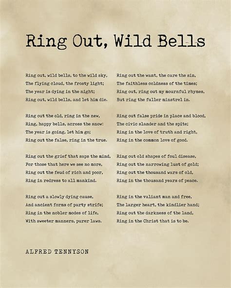 Ring Out, Wild Bells - Alfred, Lord Tennyson Poem - Literature ...