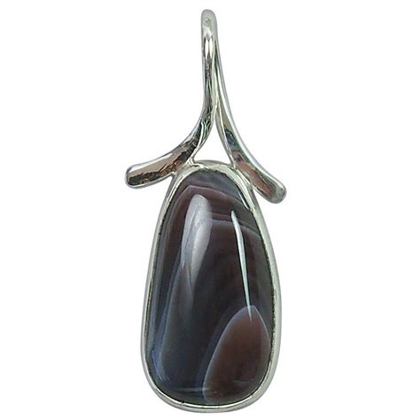 Botswana Agate Pendant Set in Sterling Silver, 18mm X 44.5mm Pbotd1822 ...