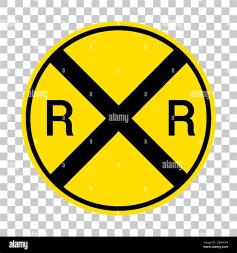 Railroad crossing warning sign isolated on transparent background ...