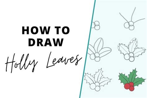 How to Draw Holly Leaves - Step by Step Tutorial - Bullet Journal Monthly