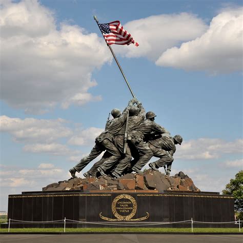 The Iwo Jima Memorial. They say there's an extra hand carved onto the ...