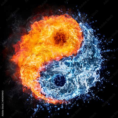 fire and water - yin yang concept - tao symbol Stock Illustration ...