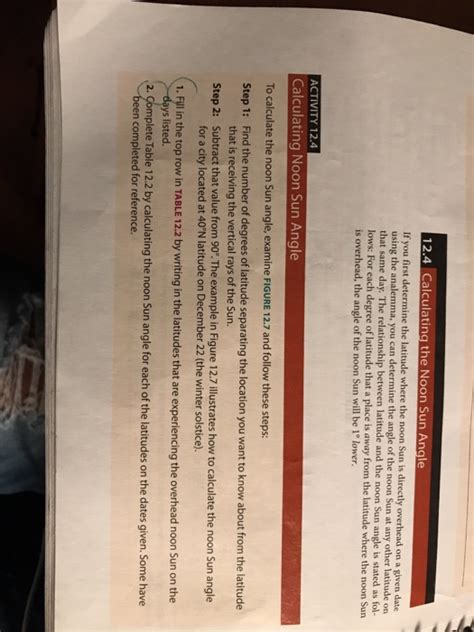 Solved 12.4 Calculating the Noon Sun Angle If you first | Chegg.com