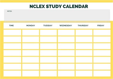 Nclex Study Calendar Template | Etsy Canada