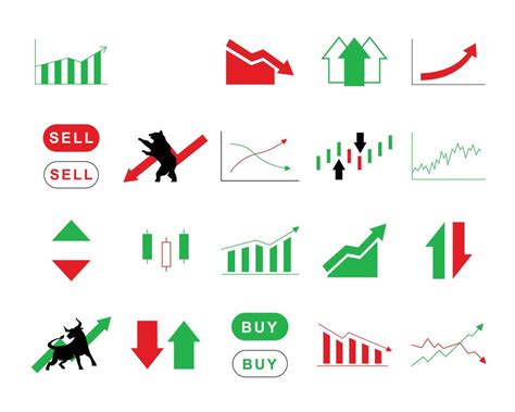 set of stock market trading icons. design elements for stock trading ...