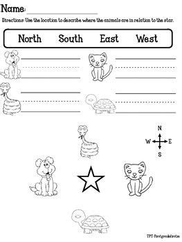 Cardinal Directions Kindergarten Worksheet | Primary School Maths ...