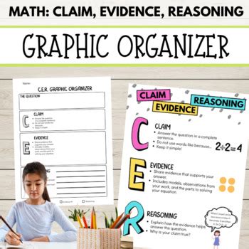 Math Claim Evidence Reasoning Graphic Organizer by Bright STEM Learning