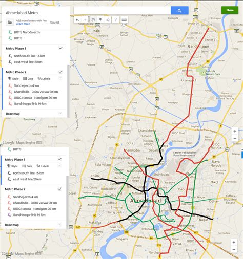 Metro Route Map Ahmedabad - United States Map States District