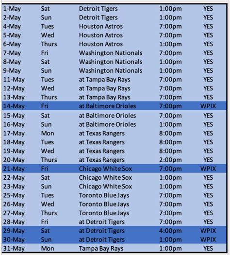 Yankees 2021 schedule on PIX11 | PIX11