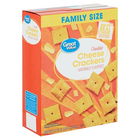 Great Value Cheddar Cheese Baked Snack Crackers, 21 Oz. - Walmart.com ...