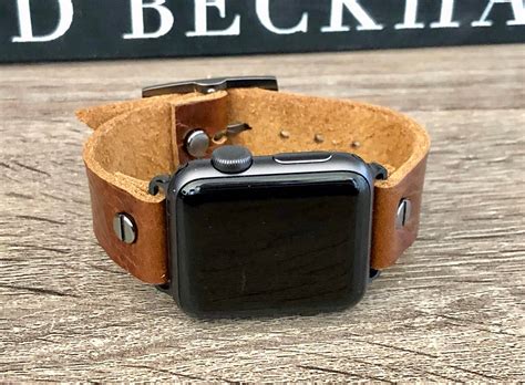 Brown Leather Apple Watch Band Adjustable Strap Wristband 38mm 40mm ...