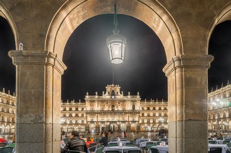 Plaza Mayor, Salamanca at night., Spain