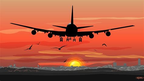 Airplane Sunset Wallpapers - Wallpaper Cave