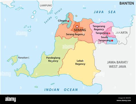 Banten administrative and political vector map, Indonesia Stock Vector ...