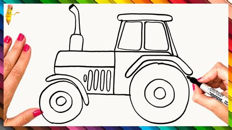 How To Draw A Tractor Step By Step Tractor Drawing Easy