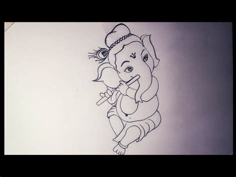 Bal ganesha with bansuri pencil drawing/lord ganpatibappa pencil ...