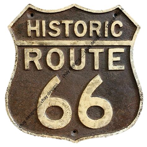 Vintage Metal Historic Route 66 Sign Digital Overlay | Etsy