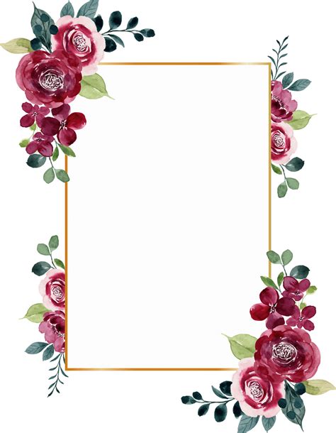 Red flower frame Free Vector | Flower frame png, Flower frame, Flower ...