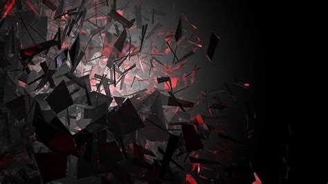 Dark, 3D, red, shards, black, glass, abstract, HD wallpaper ...