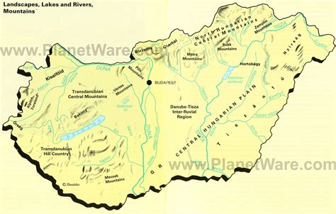 Map of Hungary - Landscapes, Lakes and Rivers, Mountains | PlanetWare