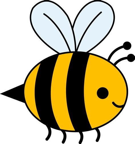 Cute Yellow Bumble Bee - Free Clip Art