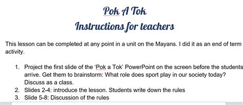 A Mayan Ball Game: Pok A Tok | Teaching Resources