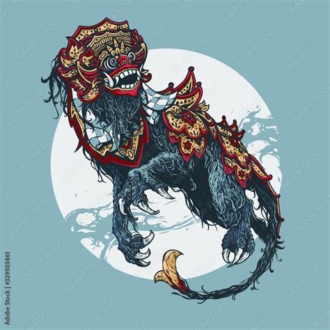 Barong Bali Vector Illustrator vector de Stock | Adobe Stock