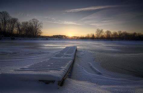 Sunrise over the Frozen Pond - PhoGro | Sunrise, Frozen pond, Pond