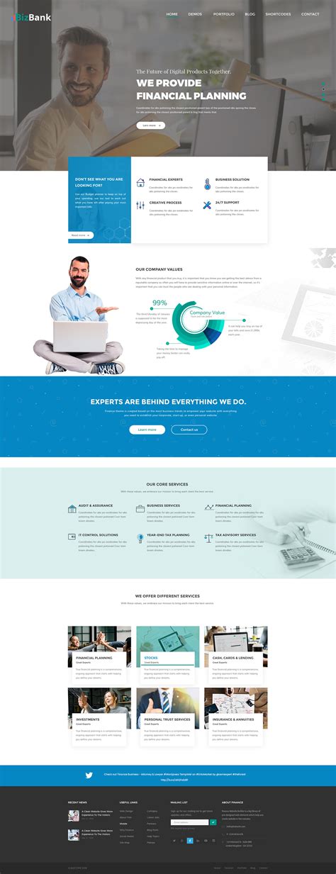 Bank Website PSD Template on Behance