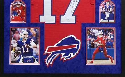 Josh Allen Autographed Framed Bills Red Jersey - The Stadium Studio