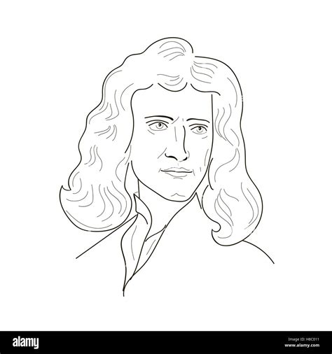 Isaac Newton, an English physicist and mathematician.Sketch ...