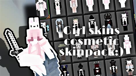 Girls skins with cosmetics for mcpe:D - YouTube