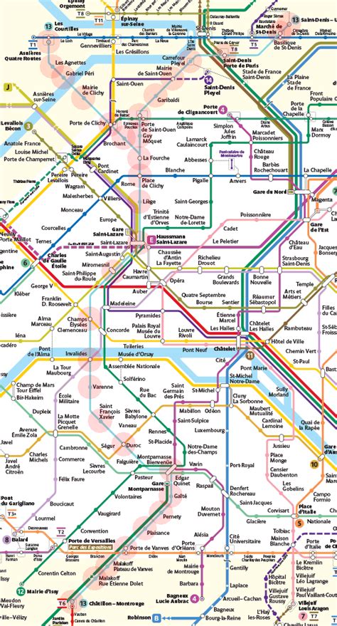 Line 13 map - Paris Metro