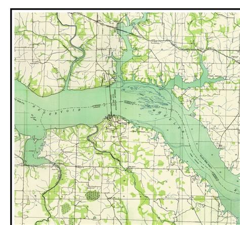 Wheeler Lake 1936 Alabama Old Topographic Map USGS Wheeler - Etsy