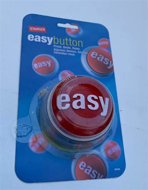 Staples Easy Button, Red/Silver (25178)