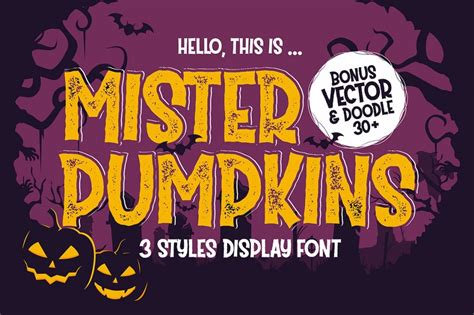 Mister Pumpkins - Halloween Font With Bonus Vector - Design Cuts