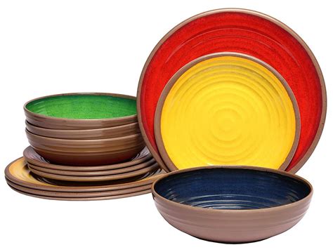 Melange 54-Piece Melamine Dinnerware Set (Clay Collection) | Shatter ...