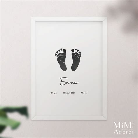 Baby Footprint Art Made From Baby's Actual Footprints | Etsy