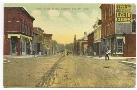 Shelby OH West Main Street View Store Fronts 1913 Postcard | Shelby ...