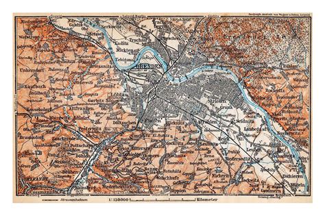 Detailed old map of Dresden and its surroundings - 1910 | Dresden ...