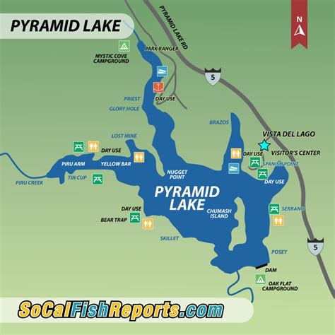 Pyramid Lake, CA - Fish Reports & Map