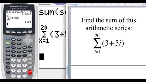 12-2 How to Find the Sum of an Arithmetic Sequence on the TI-84 - YouTube