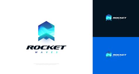 Modern Blue Rocket Logo with Ocean Inside. Suitable for Business ...